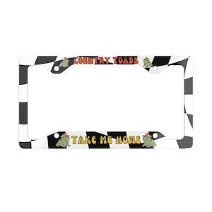 Retro License Plate Frame Country Toads Take Me Home, Funny License Frame, Frog Toad Car Accessories, Cute Frog Gift New Car Frame Cover