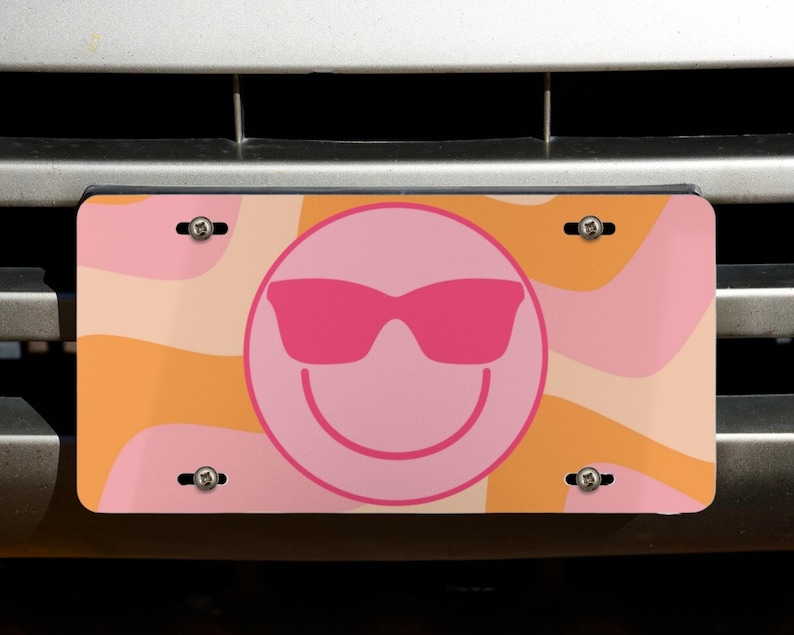 Pink License Plates Plate Frame Set Option Available Pink Etsy