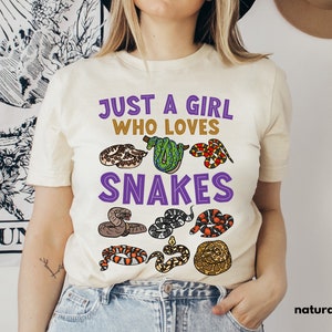 Adult Snake Shirts - Just A Girl Who Loves Snakes Shirts - Snake shirt for Teens - Snake Reptile Girl Gift Idea - Hognose Snake Python King