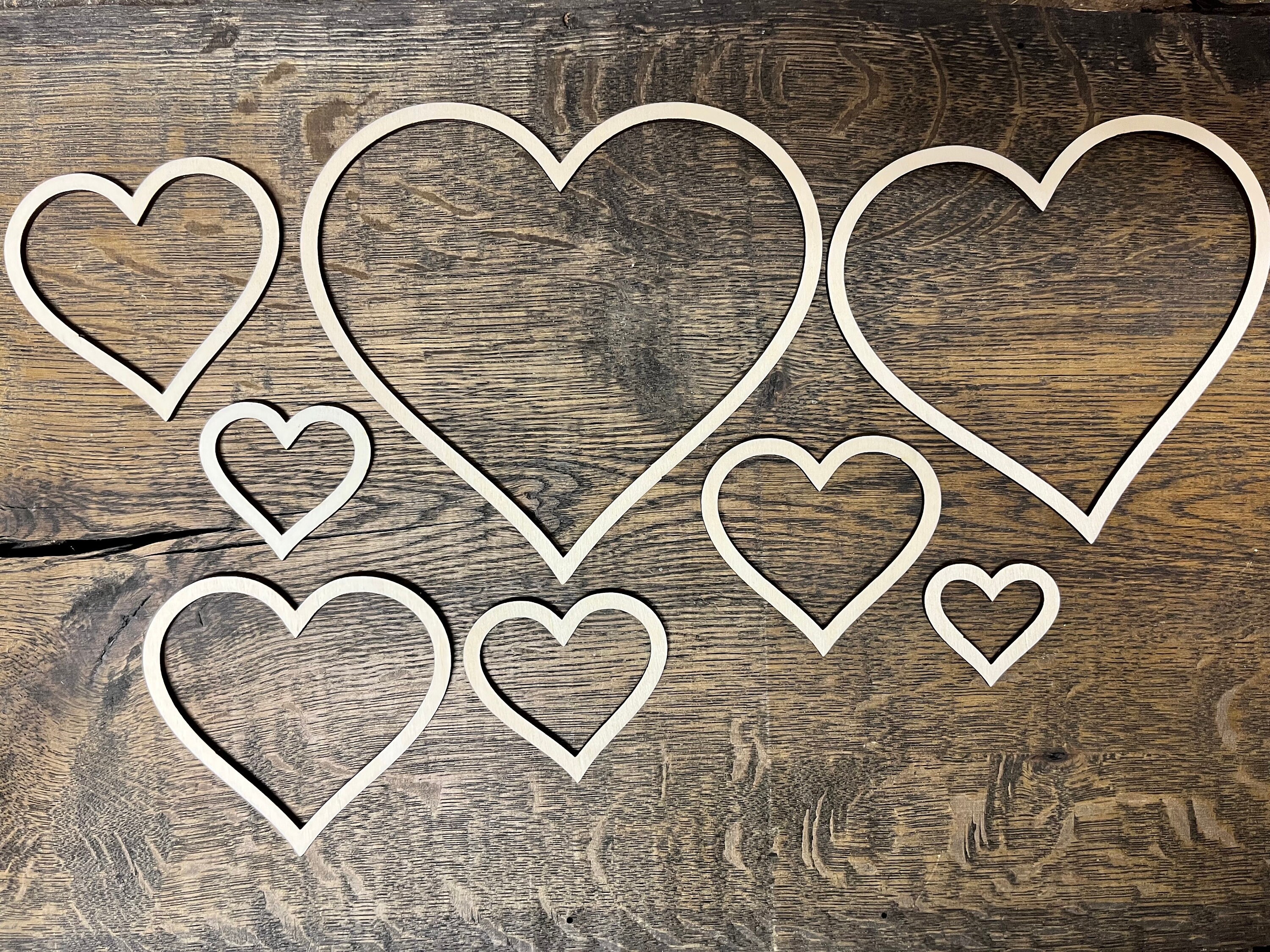 100pcs 100mm Wood Heart Blank Wooden Heart Embellishments With