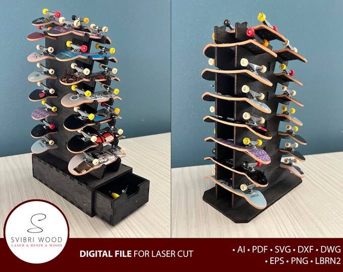 Finger Rack Options Laser Cut Fingerboard Rack Pack Glowforge, Atomstack or Similar Laser ...