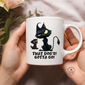Funny Black Cat Coffee Mug, Cat Lover Gift, Cute Cat Coffee Cup for Home or Office, Animal Themed Mug, Cat Mom Dad Gift