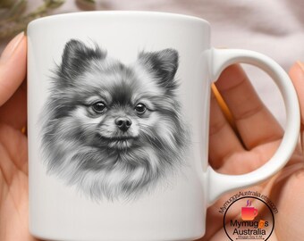 Spitz Hund Tasse: Realistische Pom Portrait Kaffeetasse