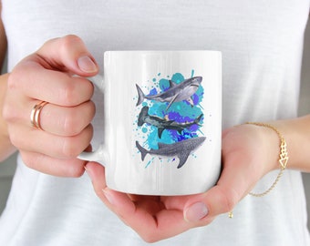 Shark Mug: Oceanic Splash Ceramic Coffee Mug