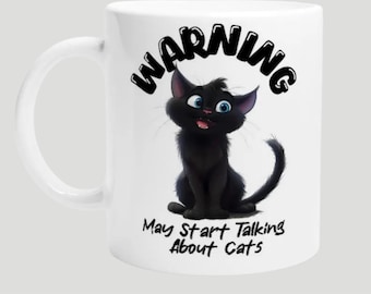 Funny Black Cat Coffee Mug: Cat Lover Gift