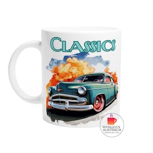 Tasse de voiture classique, tasse de voiture, tasse d’amoureux de voiture, cadeaux pour lui, tasses classiques