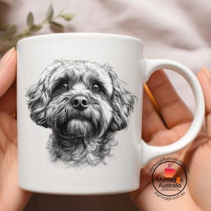 Cavoodle Dog Mug: Realistic Cavapoo Portrait Coffee Cup