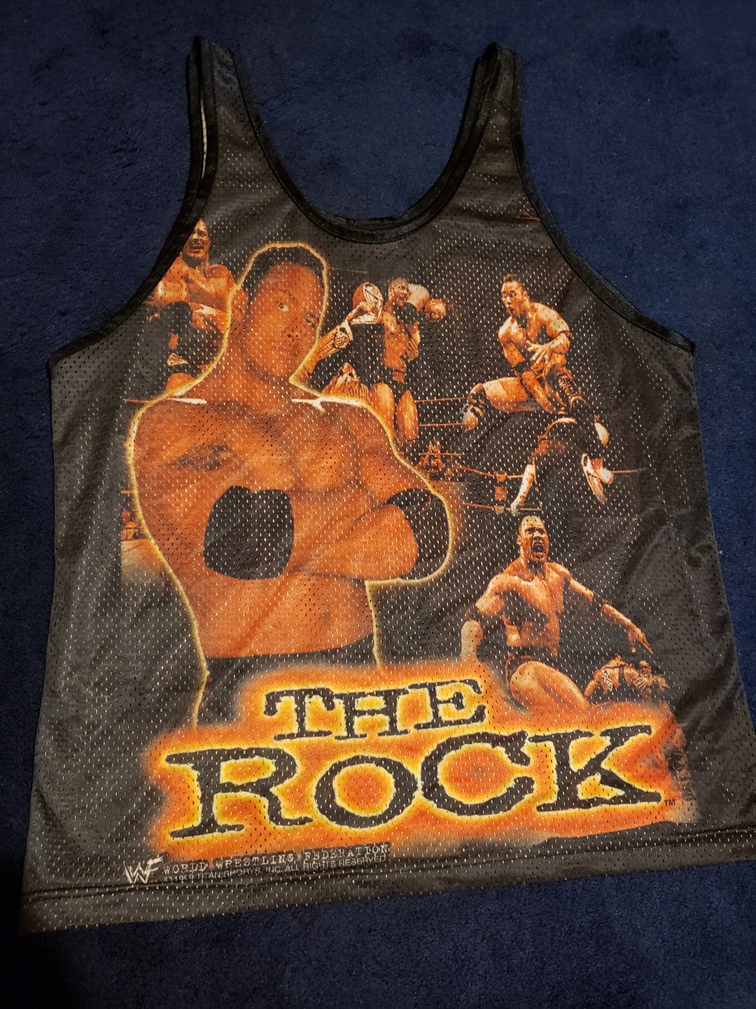 Rare Vintage 1999 Wwf Tank Top the Rock Sz Large - Etsy