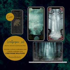 Fondos de pantalla inspirados en One Dark Window 2| Descarga instantánea Dos coronas retorcidas Shepard King teléfono Laptop Screensaver Fondo Booktok Bookish