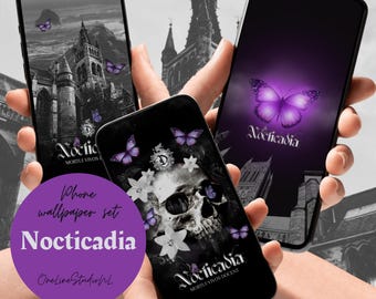 Nocticadia inspiriertes Handy-Hintergrundbild-Set | Sofortiger Download Handy-Hintergrund Booktok Bramwell Dr. Death Bookish Dark Academia Dracadia