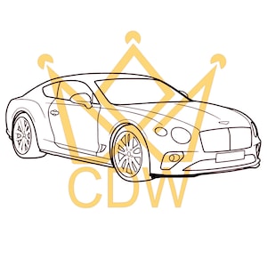 Bentley car template SVG PNG digital download