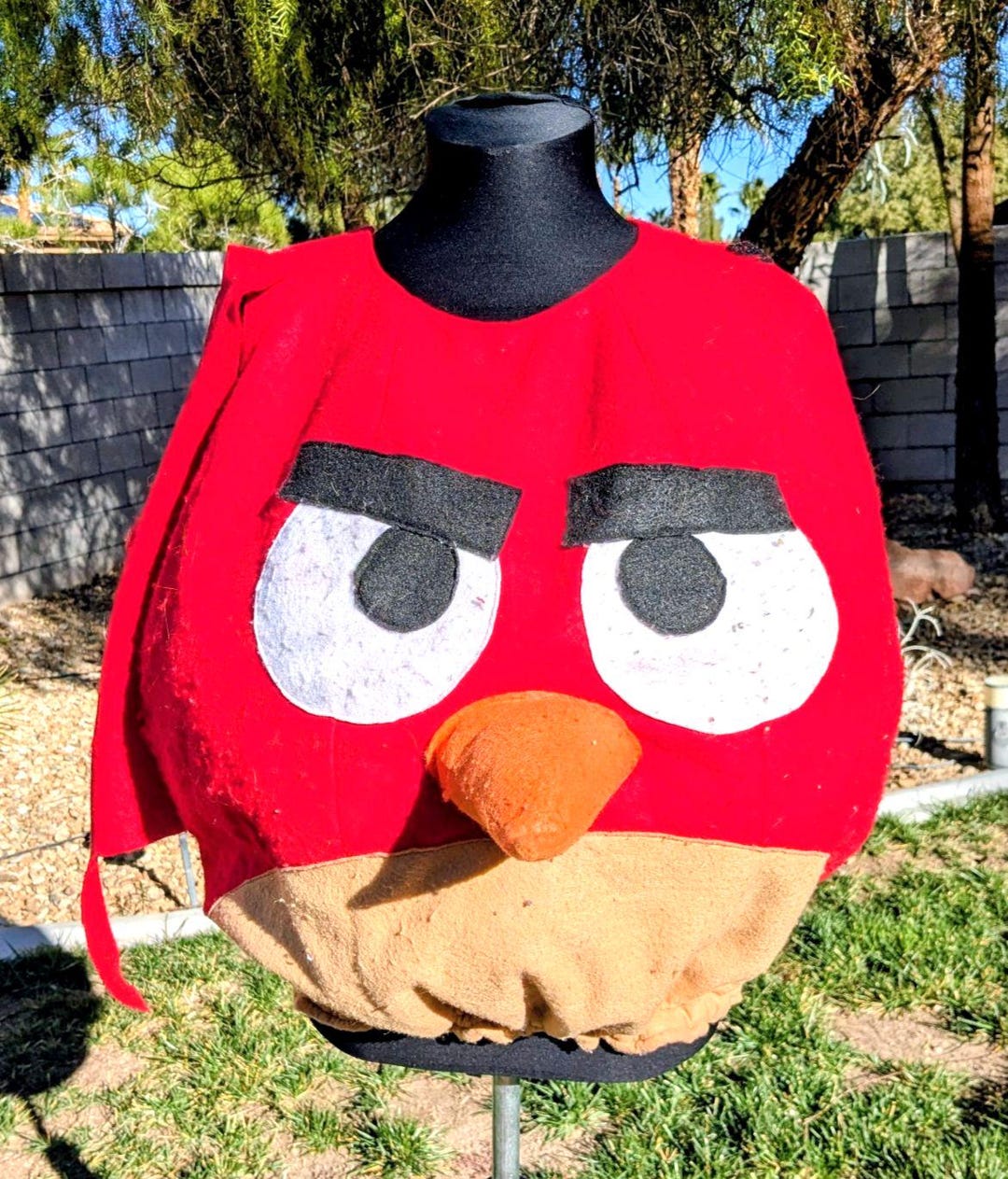 INCOMPLETE Red Stuffed Angry Birds Felt Body Costume Outfit Kids Small ...