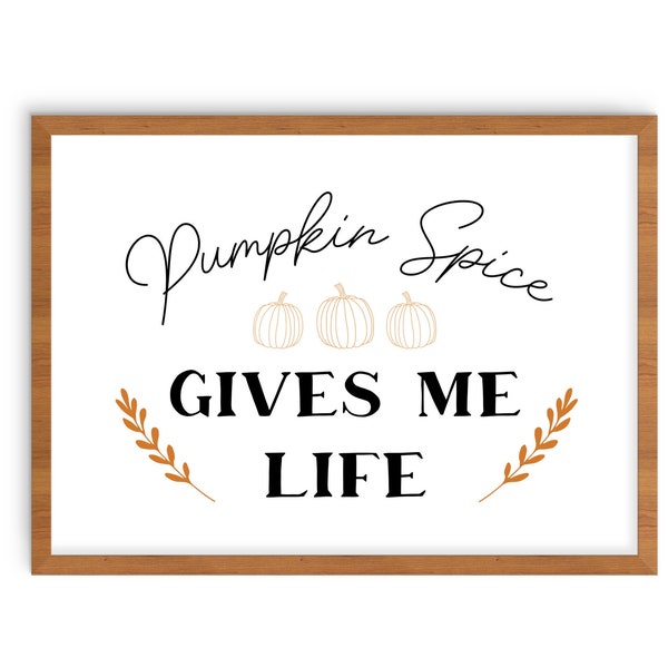 Pumpkin Spice Cozy Autumn Decor | Printable Fall Wall Art | Fall Mantle Decor | Pumpkin Spice Sign | Fall Fireplace Decor