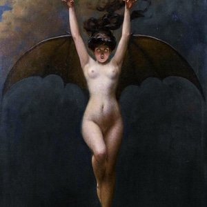 Art Print - THE BAT WOMAN by Albert Joseph Pénot