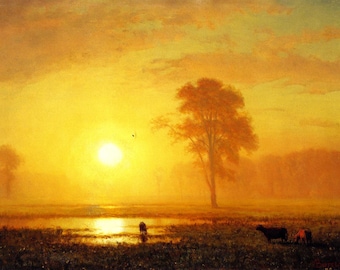 Sunset Over The Plains by Albert Bierstadt