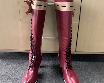 ヴァイオレット・エヴァーガーデン 靴 赤いコスプレブーツ - Etsy 日本