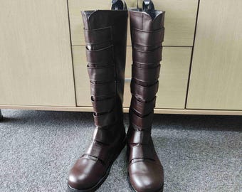 Qui-Gon Jinn shoes Cosplay Brown Boots
