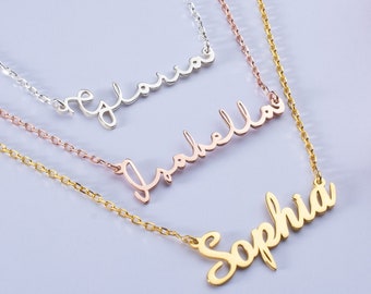 Personalized Name Necklace, Nameplate Necklace, Custom Name Jewelry For Women, Gold Name Necklace, Personalized Gift For Mom Name Necklace