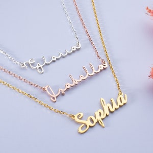 14k Gold Name Necklace, Custom Name Necklace, Personalized Gift for Her, Nameplate Necklace, Necklace for Women, Dainty Name Necklace