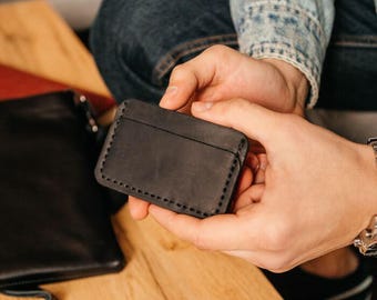 Cartera minimalista / tarjetero / billetera de bolsillo frontal / billetera delgada / tarjetero / billetera para hombre / tarjetero de cuero