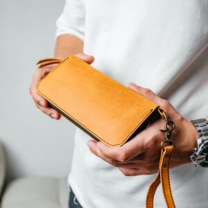 Cartera de cuero minimalista / cartera de cuero / cartera larga / cartera personalizada / cartera personalizada / regalos personalizados / regalo para papá