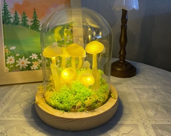 Magic Forest Mushroom Lamp Retro Mushrooms Hand-Painted Mushroom Light Gift For Mom Gifts For Girlfriend Christmas Gifts