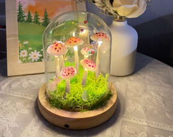 Lámpara de setas hecha a mano, luz de setas para dormitorio, decoración de dormitorio, regalo de fiesta y aniversario