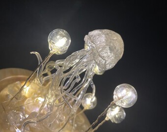 Transparent Jellyfish lamp Jellyfish Night Light Ocean Lamp Christmas Gift Home Decor Unique Ocean Themed Decor
