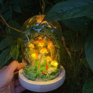 Handmade Mushroom Lamp Yellow Mushroom Lamp and Rabbit Beautiful Fairy lamp Gifts for Her Unique Gifts Kids Room Decor