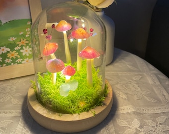 Lámpara de setas hecha a mano, luz de setas para dormitorio, decoración de dormitorio, regalo de fiesta y aniversario