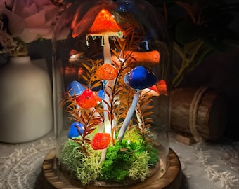 Enchanted Mushroom Night Light: Handmade Clay Fairy Tale Decor