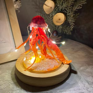 Handmade Jellyfish Lamp Jellyfish Night Light Ocean Lamp Christmas Gift Home Decor Unique Ocean Theme Decoration