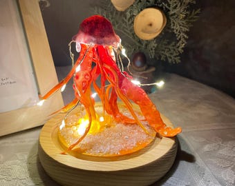 Handmade Jellyfish Lamp,Coastal Marine Night Lights, Sea lovers GiftOcean Theme Home Decor