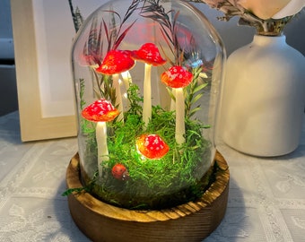 Red Mushroom Lamp Handmade Cute Mushroom Light Home Decor Housewarming Gift Decor Mother's Day Gifts