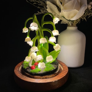 Handmade Lily of the Valley Lamp  Bedside Lamp Christmas Gift Home Fairy Decor Unique Flower Lights