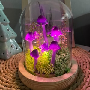 Handmade Purple Mushroom Lamp Bedroom Mushroom Light Bedroom Decoration Party And Anniversary Gift