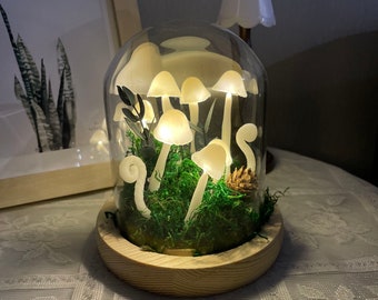 Handmade White Mushroom Lamp Retro Mushroom Light Mother's Day Gifts Bedroom Decoration Gift Lights