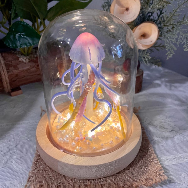 Handmade Jellyfish Night Light: Ocean Theme Home Decor