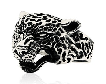 Leo – 925 Silver leopard head ring