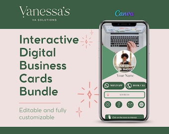 Interactive Digital Business Card Templates: VA Networking Bundle (Digital Download)