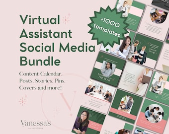 Virtual Assistant Social Media Templates: 1000+ Canva Posts (Digital Download)