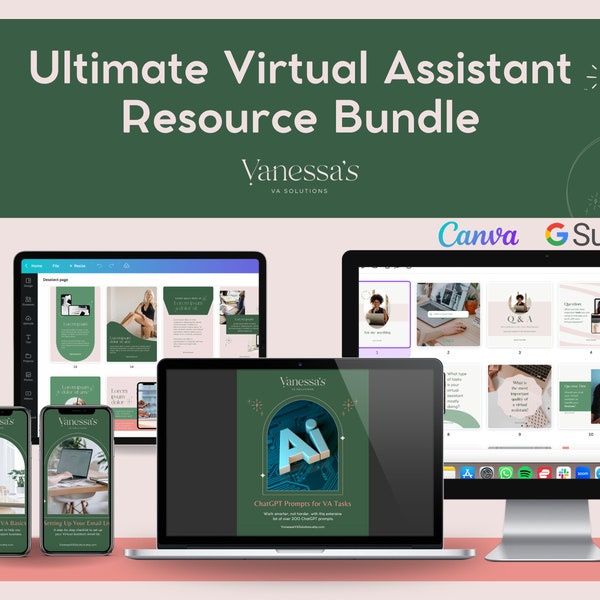 Ultimate Virtual Assistant Resource Bundle | Basics of your Business | Client Pack | Canva Templates | Contracts | Email Templates