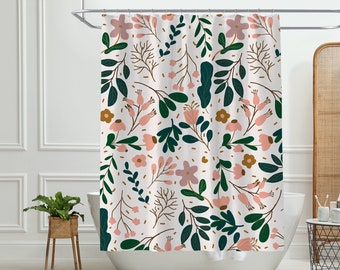 Wildblumen botanische Duschvorhang, Blumen Vorhang, botanische Badezimmer Dekor, Duschvorhang, Badezimmer Dekor