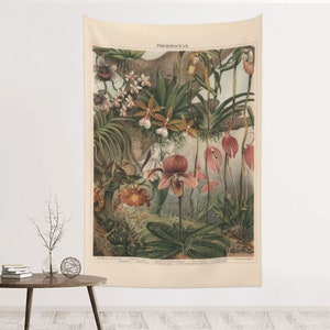 Vintage Aesthetic Floral Tapestry-Orchidaceae Wall Hanging