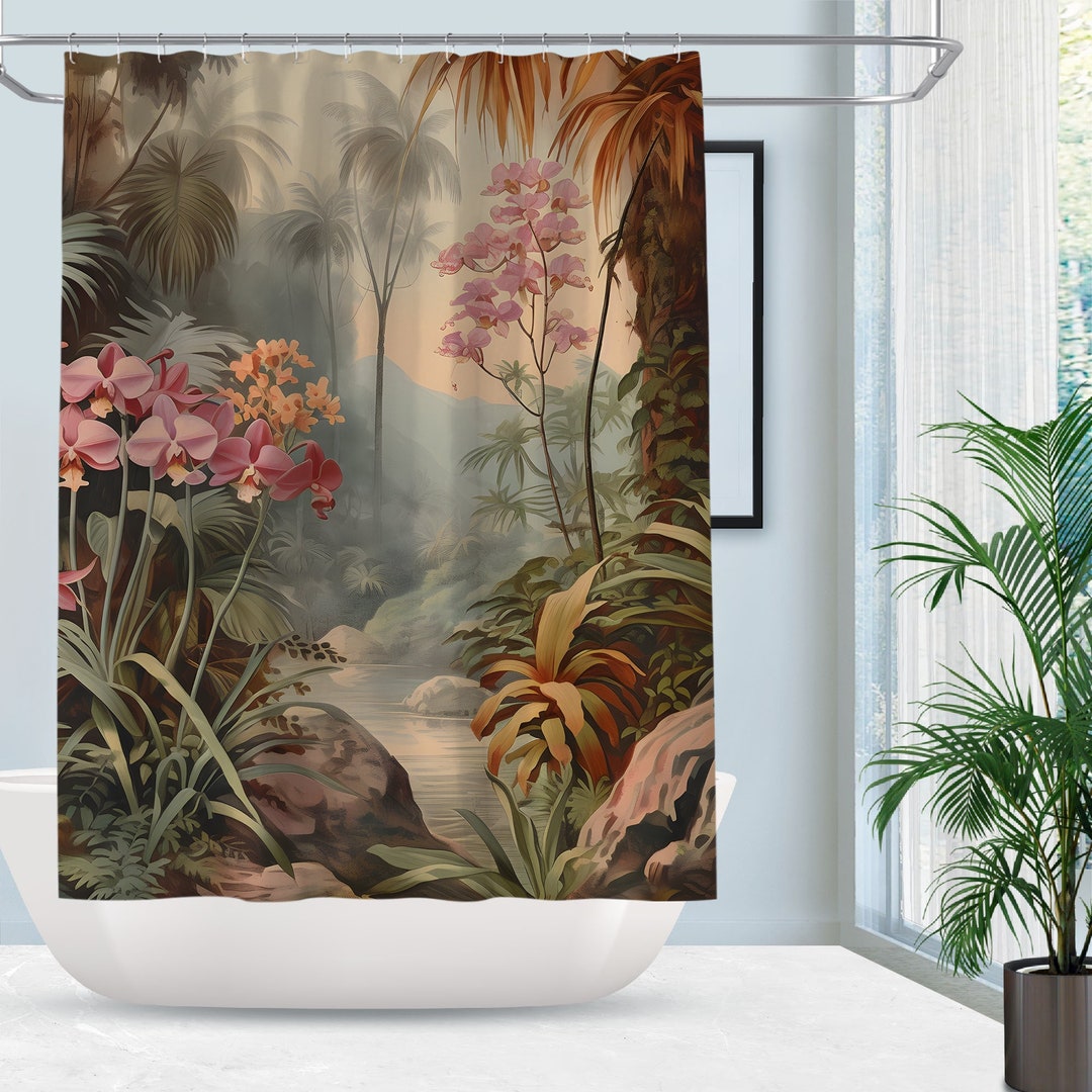 Wildflower Shower Curtain, Botanical Shower Curtain, Floral Shower