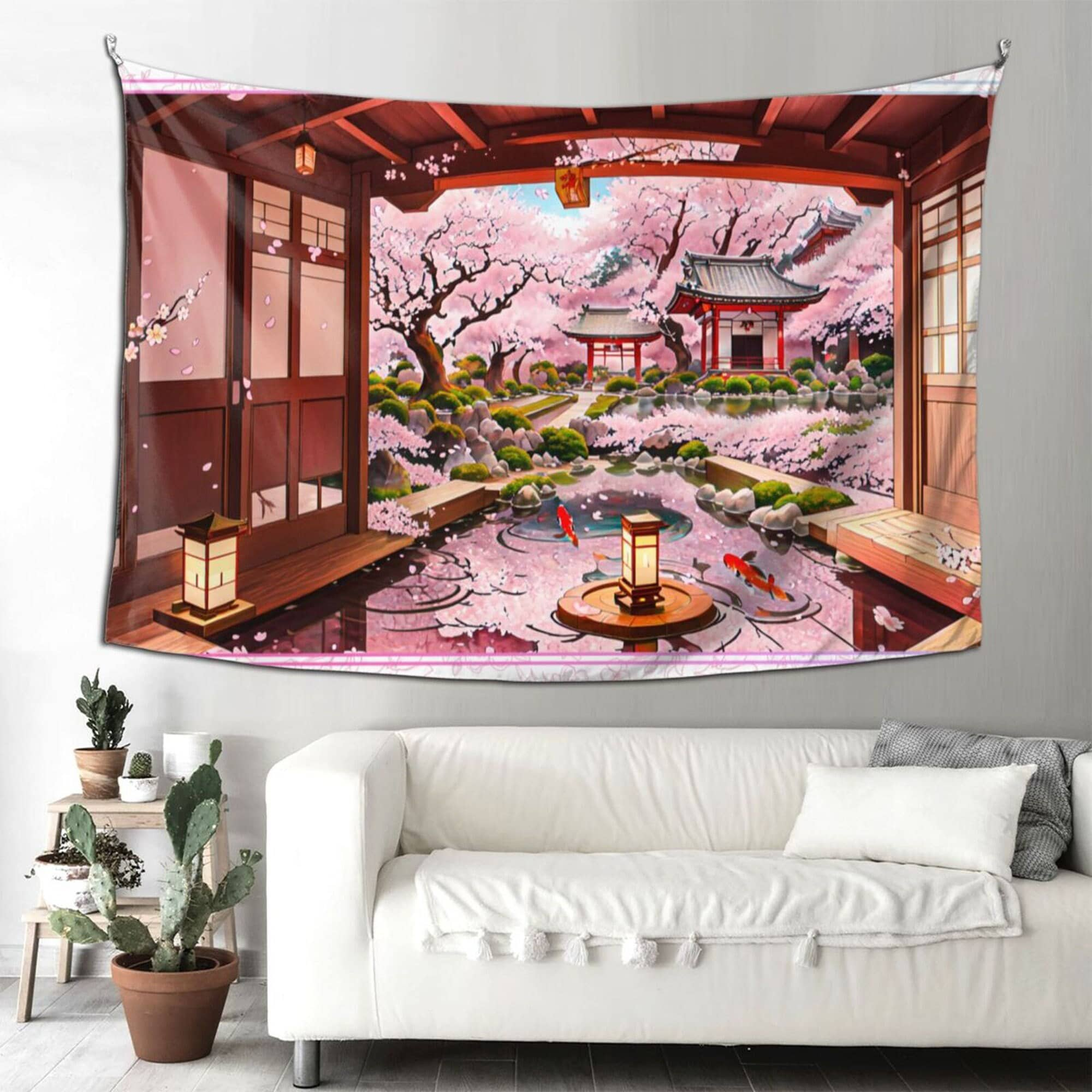 Cherry blossom wall art 8x12 frame Sakura decor Pressed pink