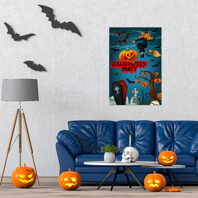 Halloween Karneval Poster: Kürbisse, Hexen und gruselige Atmosphäre Die 