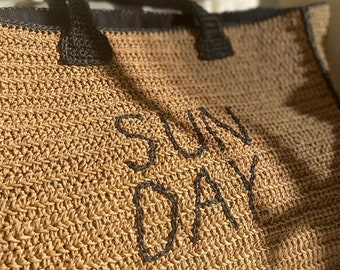 Sale-Knitted Paper Yarn Bag Crochet Rope Summer Casual Knitted Bag Crochet Bag Skin Color Bag Daily Handmade Bag