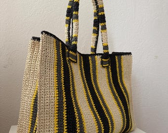 Bolso de mano de ganchillo hecho a mano / Bolso de mercado grande tejido