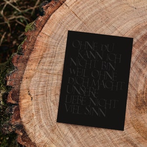 karte lustig > Ohne du kann ich nicht bin < Grußkarte, Handschrift, Geschenkkarte, Postkarte, A6